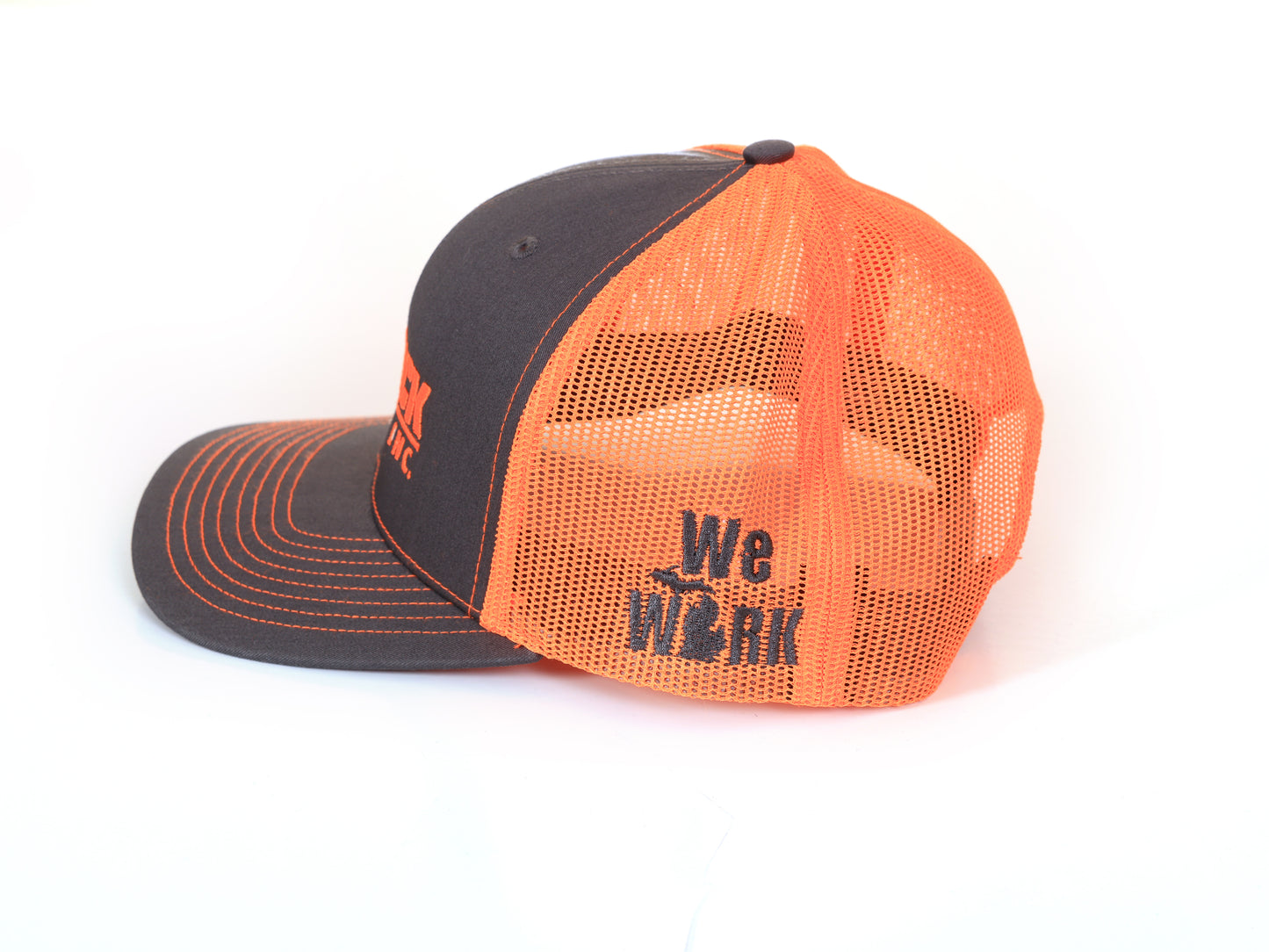 112 Richardson – Classic Trucker Snapback Cap – Charcoal/High Vis Oran ...